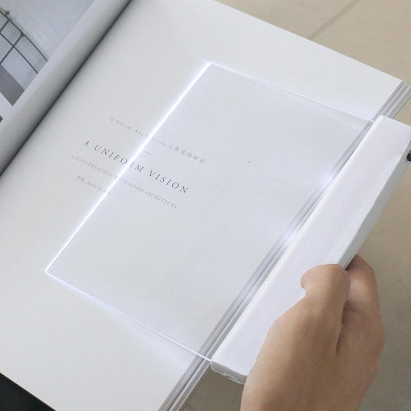 Book Light, Battery Powered Clear LED Flat Reading Light,Panel Plate Lamp Book Full Page Lights for Reading in Bed at Night,Portable Wireless Eye Protection Funny Xmas Gifts for Readers (Black) - Image 4